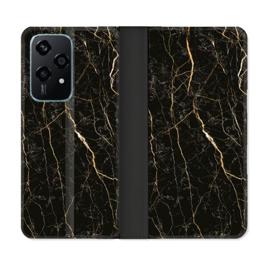 Housse cuir portefeuille Pour Honor 200 Lite 5G Texture Marbre Noir