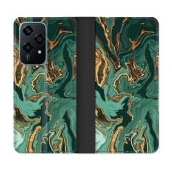 Housse cuir portefeuille Pour Honor 200 Lite 5G Texture Marbre Vert