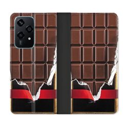 Housse cuir portefeuille Pour Honor 200 Lite 5G Texture Trompe Oeil Chocolat