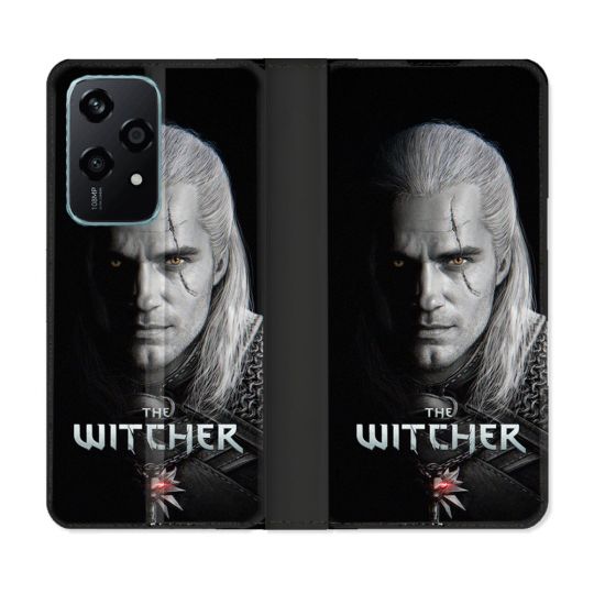 Housse cuir portefeuille Pour Honor 200 Lite 5G The Witcher Noir