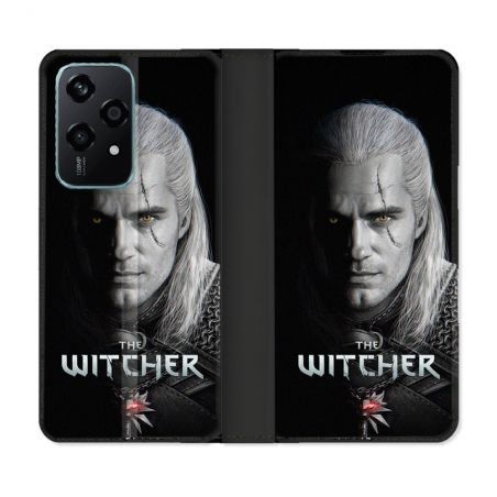 Housse cuir portefeuille Pour Honor 200 Lite 5G The Witcher Noir
