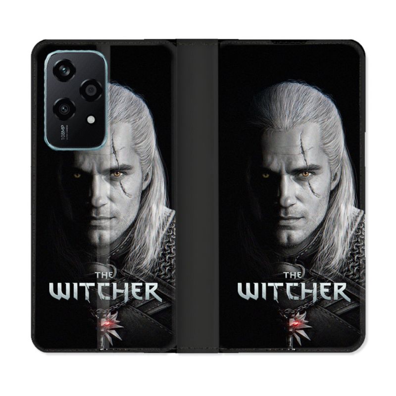 Housse cuir portefeuille Pour Honor 200 Lite 5G The Witcher Noir