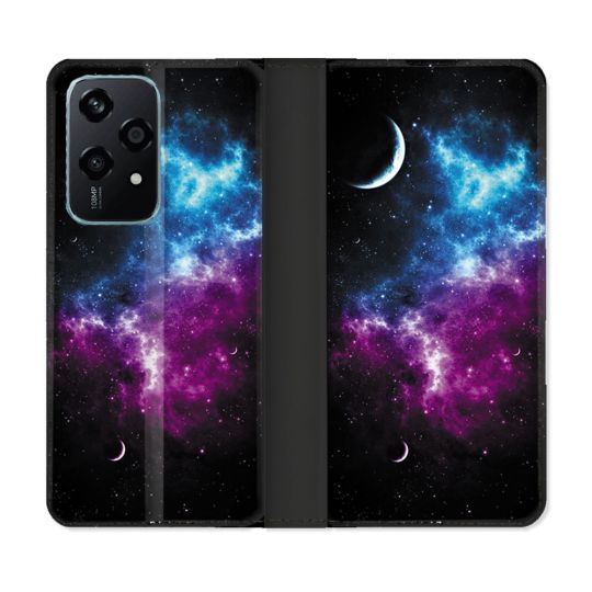 Housse cuir portefeuille Pour Honor 200 Lite 5G Univers Bleu Violet