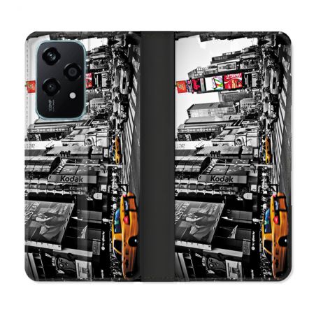 Housse cuir portefeuille Pour Honor 200 Lite 5G Voyage Amerique USA New York Taxi