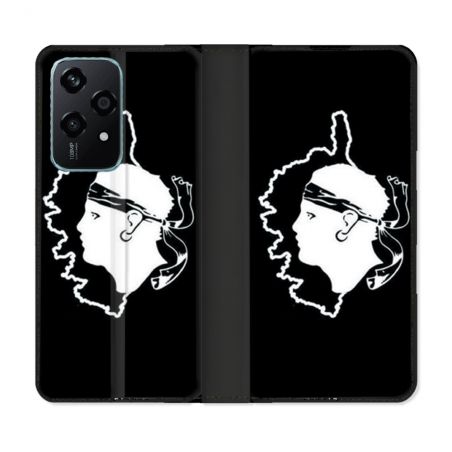 Housse cuir portefeuille Pour Honor 200 Lite 5G Voyage Corse Noir