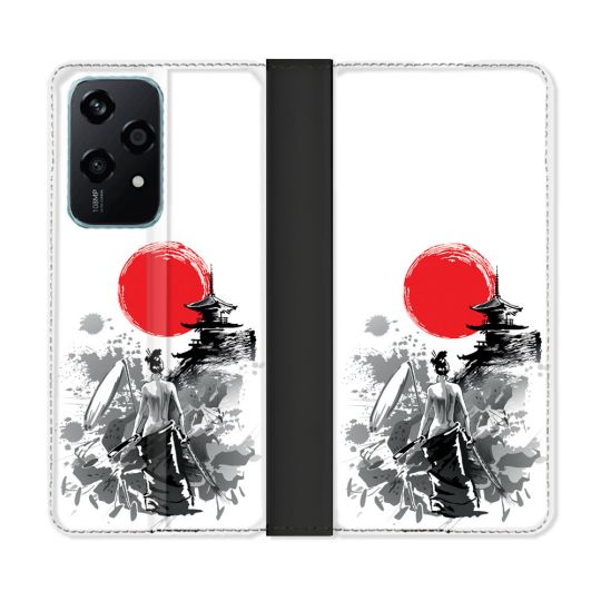 Housse cuir portefeuille Pour Honor 200 Lite 5G Voyage Japon Femme