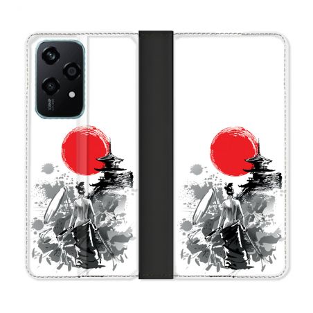 Housse cuir portefeuille Pour Honor 200 Lite 5G Voyage Japon Femme