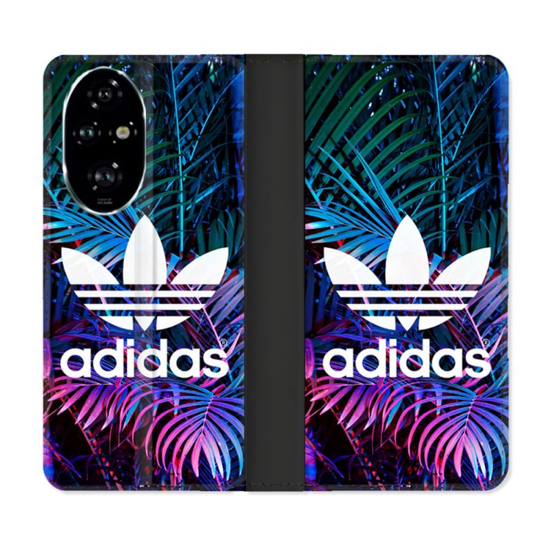 Housse cuir portefeuille Pour Honor 200 Pro 5G Adidas Palmier