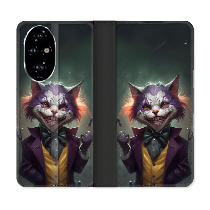 Housse cuir portefeuille Pour Honor 200 Pro 5G Animal Chat Joker
