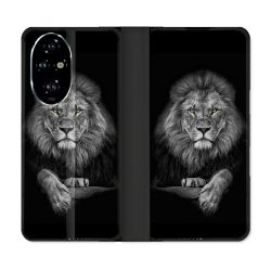 Housse cuir portefeuille Pour Honor 200 Pro 5G Animal Lion Majestueux
