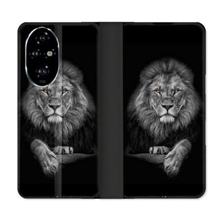 Housse cuir portefeuille Pour Honor 200 Pro 5G Animal Lion Majestueux