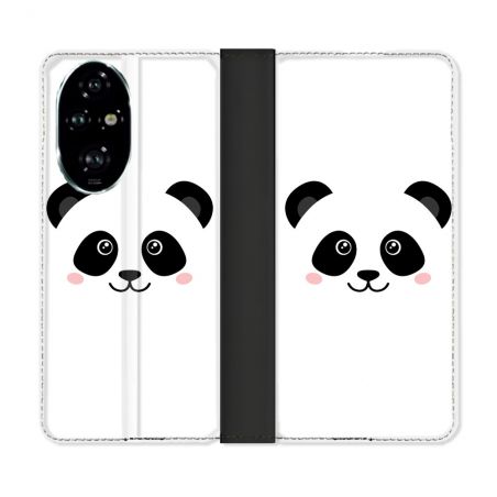 Housse cuir portefeuille Pour Honor 200 Pro 5G Animal Panda Blanc