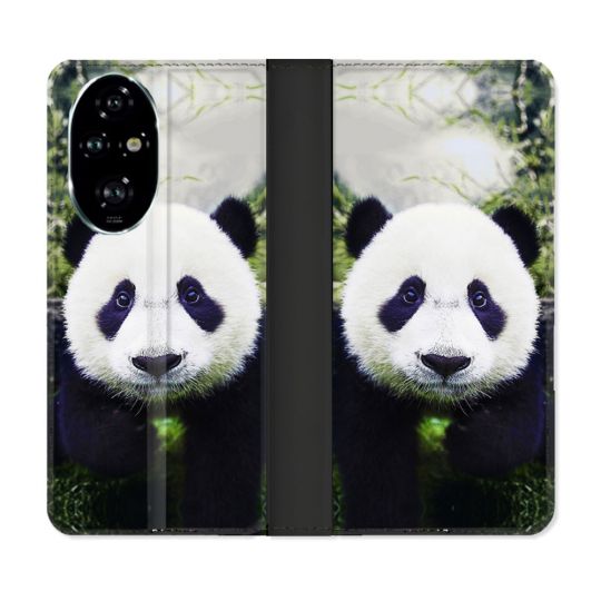 Housse cuir portefeuille Pour Honor 200 Pro 5G Animal Panda Color