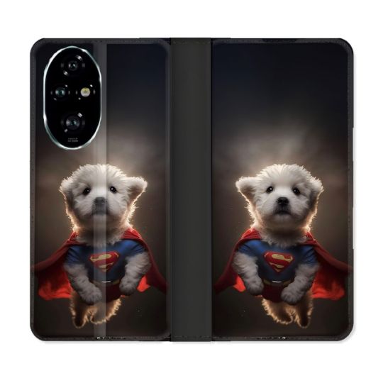 Housse cuir portefeuille Pour Honor 200 Pro 5G Animal Super Chien