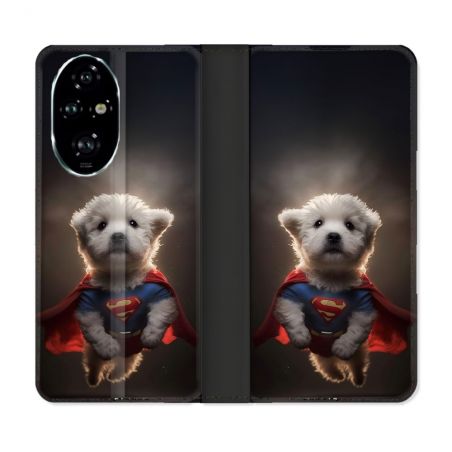 Housse cuir portefeuille Pour Honor 200 Pro 5G Animal Super Chien