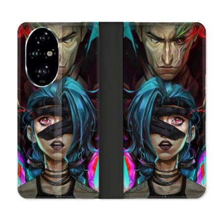 Housse cuir portefeuille Pour Honor 200 Pro 5G Arcane Jinx Bleu