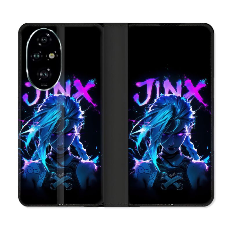 Housse cuir portefeuille Pour Honor 200 Pro 5G Arcane Jinx Night