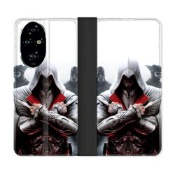 Housse cuir portefeuille Pour Honor 200 Pro 5G Assassin Creed Mask