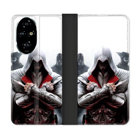 Housse cuir portefeuille Pour Honor 200 Pro 5G Assassin Creed Mask