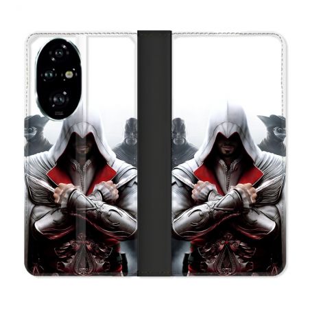 Housse cuir portefeuille Pour Honor 200 Pro 5G Assassin Creed Mask