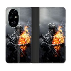 Housse cuir portefeuille Pour Honor 200 Pro 5G Call Of Duty Squelette
