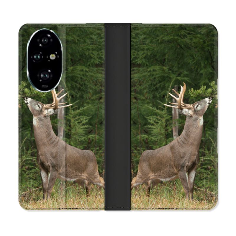 Housse cuir portefeuille Pour Honor 200 Pro 5G Chasse Cerf