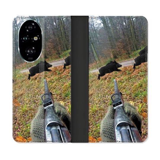 Housse cuir portefeuille Pour Honor 200 Pro 5G Chasse Vision Tir