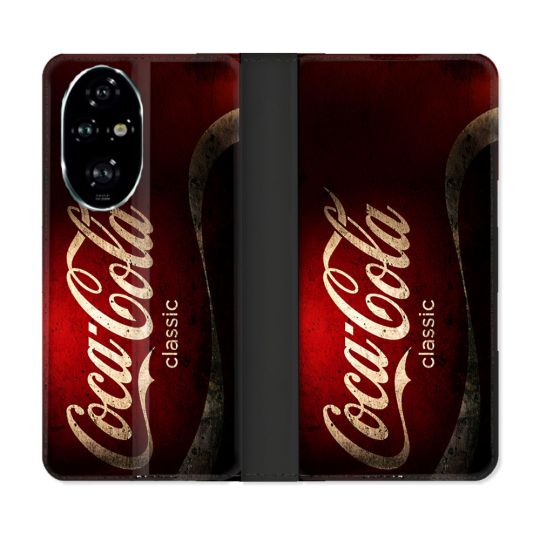 Housse cuir portefeuille Pour Honor 200 Pro 5G Coca Cola Classique
