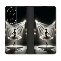Housse cuir portefeuille Pour Honor 200 Pro 5G Danseuse Lumière