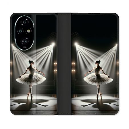 Housse cuir portefeuille Pour Honor 200 Pro 5G Danseuse Lumière