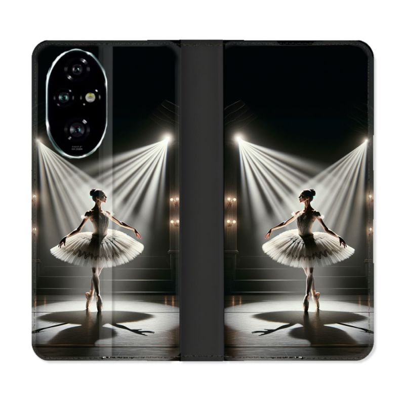 Housse cuir portefeuille Pour Honor 200 Pro 5G Danseuse Lumière