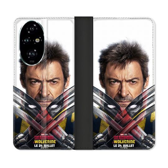 Housse cuir portefeuille Pour Honor 200 Pro 5G Deadpool Affiche