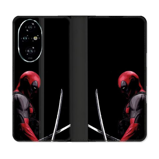 Housse cuir portefeuille Pour Honor 200 Pro 5G Deadpool Epee