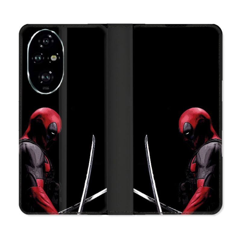 Housse cuir portefeuille Pour Honor 200 Pro 5G Deadpool Epee