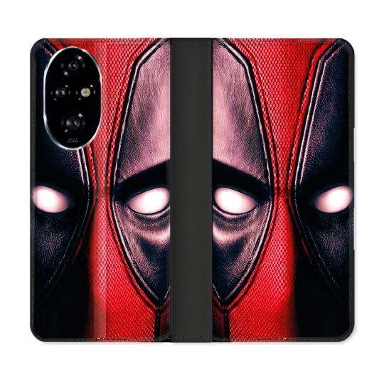 Housse cuir portefeuille Pour Honor 200 Pro 5G Deadpool Yeux