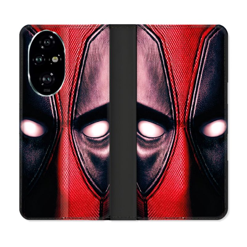 Housse cuir portefeuille Pour Honor 200 Pro 5G Deadpool Yeux