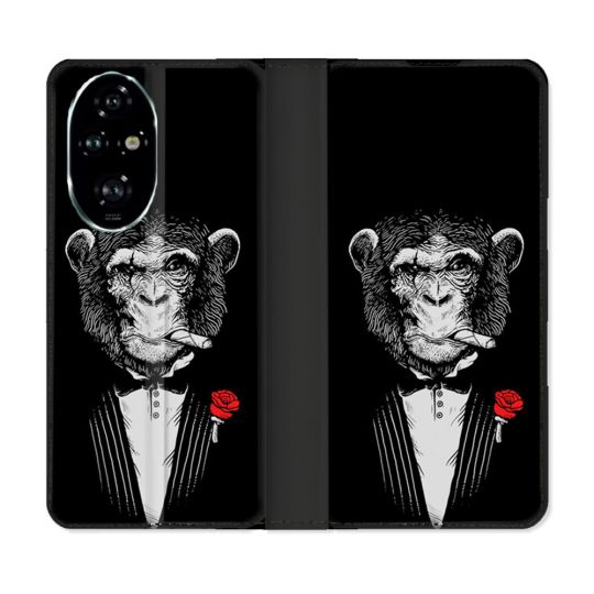 Housse cuir portefeuille Pour Honor 200 Pro 5G Decale Singe Mafia