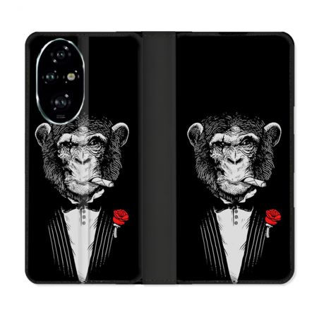 Housse cuir portefeuille Pour Honor 200 Pro 5G Decale Singe Mafia