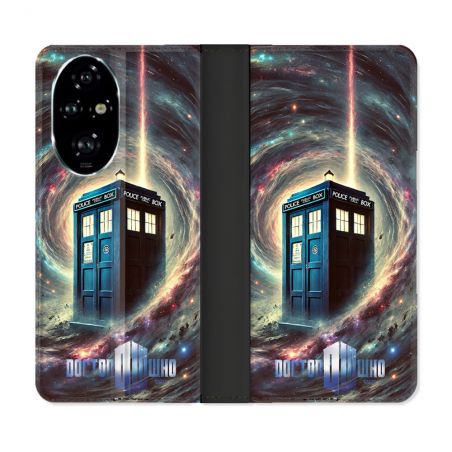 Housse cuir portefeuille Pour Honor 200 Pro 5G Dr Who Tardis Univers