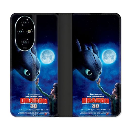 Housse cuir portefeuille Pour Honor 200 Pro 5G Dragons Affiche