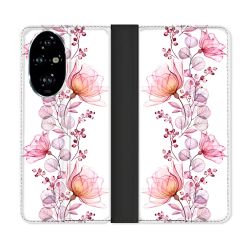 Housse cuir portefeuille Pour Honor 200 Pro 5G Fleur Eclosion