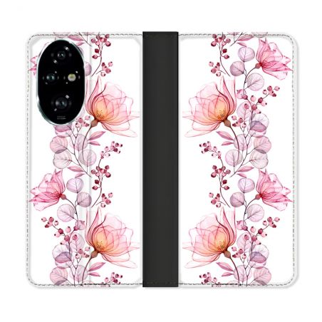 Housse cuir portefeuille Pour Honor 200 Pro 5G Fleur Eclosion