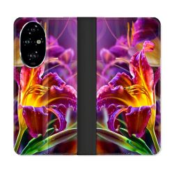 Housse cuir portefeuille Pour Honor 200 Pro 5G Fleur Lys Color