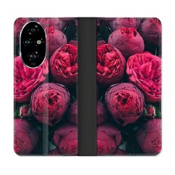 Housse cuir portefeuille Pour Honor 200 Pro 5G Fleur Pivoine
