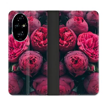 Housse cuir portefeuille Pour Honor 200 Pro 5G Fleur Pivoine