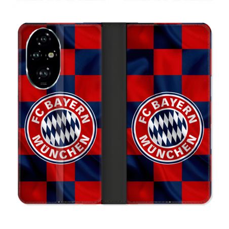 Housse cuir portefeuille Pour Honor 200 Pro 5G Foot Bayern Munich Carreaux