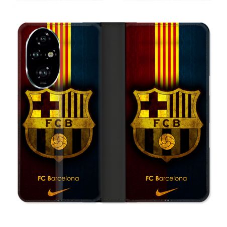 Housse cuir portefeuille Pour Honor 200 Pro 5G Foot FC Barcelone Vintage