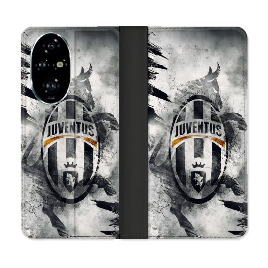 Housse cuir portefeuille Pour Honor 200 Pro 5G Foot Juventus Turin