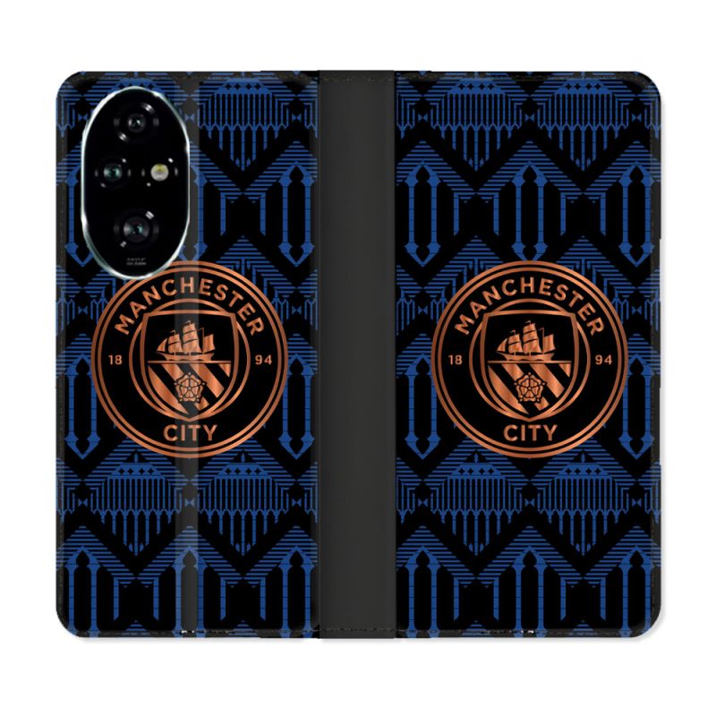 Housse cuir portefeuille Pour Honor 200 Pro 5G Foot Manchester City