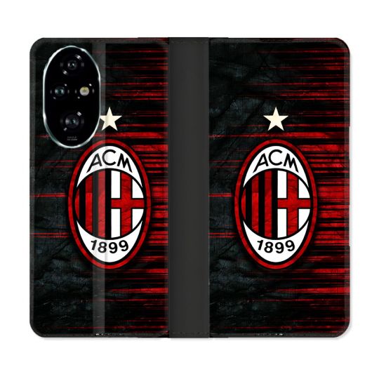 Housse cuir portefeuille Pour Honor 200 Pro 5G Foot Milan AC